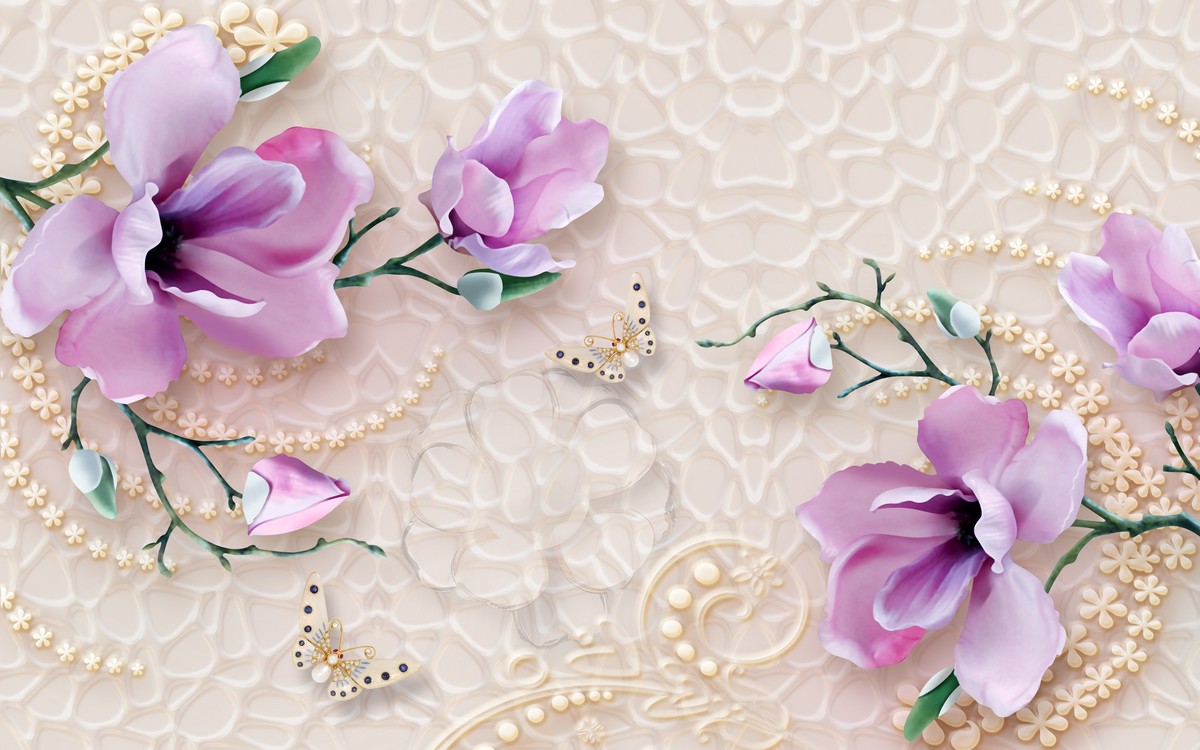 Розовая магнолия в кремовых тонах